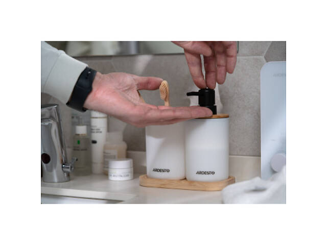 Набір для ванної кімнати Ardesto Minimalism 3 предмети Білий 360 мл (ARHB3110WB) - Фото 7