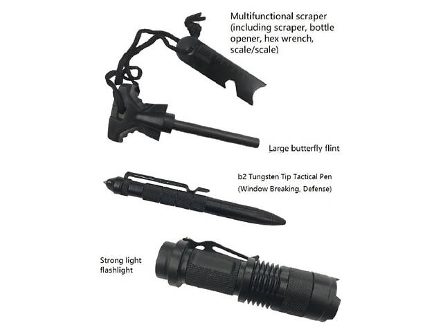 Набор для выживания в лесу, 10 инструментов, герметичный кейс. Набор для экстримального отдыха - Фото 6