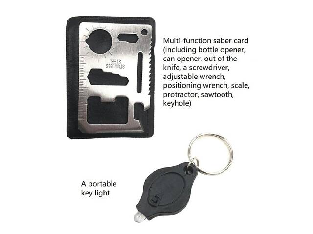 Набор для выживания в лесу, 10 инструментов, герметичный кейс. Набор для экстримального отдыха - Фото 8