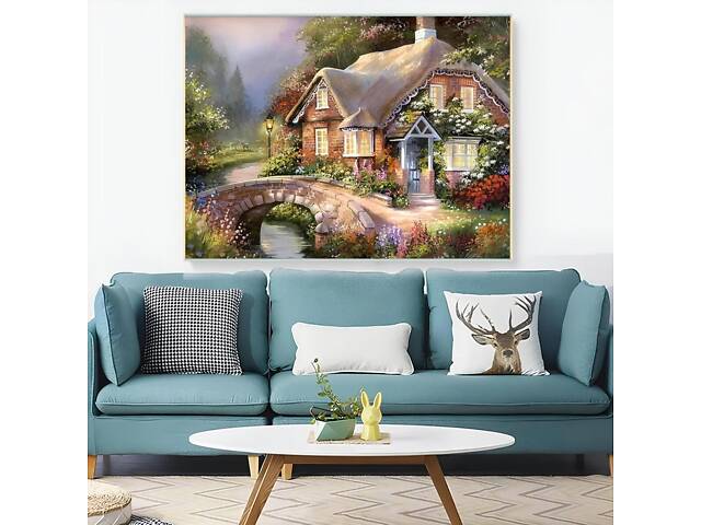 Набір для вишивання хрестиком 'Затишний дім' 50x40 см, канва 14 ct — комплект для творчості та натхнення - Фото 1
