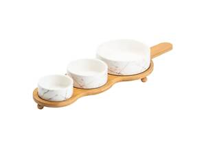 Набір для закусок порцелянаовий 3 штуки на підставці HP1226