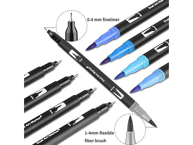 Набор двусторонних маркеров Dual Brush Pens 120 шт в чехле - Фото 7