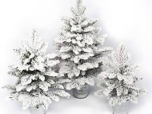 Набір ялинок Натюрель засніжені міні офісні Kvazar 3шт по 55см