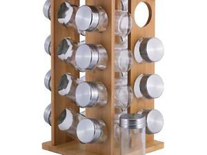 Набор ёмкостей для специй на прямоугольной подставке Kamille 16шт KM-7042