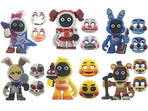 Набір фігурок аніматроніки з масками ФНАФ, П'ять ночей із Фредді, 6в1, 8 см — Five Nights at Freddy`s, FNAF