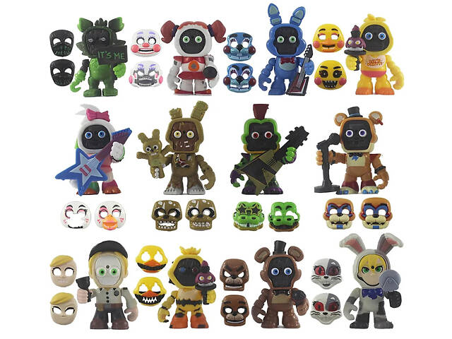 Набір фігурок ФНАФ П'ять ночей із Фредді, 12в1, 8-9 см — Five Nights at Freddy's, Fnaf, Chica, Bonnie, Foxy - Фото 1