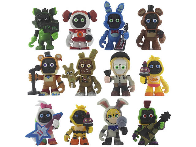 Набір фігурок ФНАФ П'ять ночей із Фредді, 12в1, 8-9 см — Five Nights at Freddy's, Fnaf, Chica, Bonnie, Foxy - Фото 2
