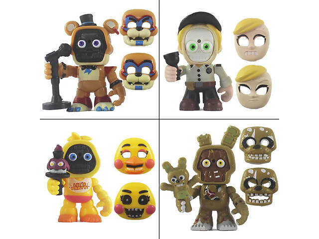 Набір фігурок ФНАФ П'ять ночей із Фредді, 12в1, 8-9 см — Five Nights at Freddy's, Fnaf, Chica, Bonnie, Foxy - Фото 3