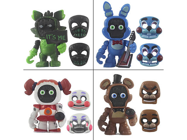 Набір фігурок ФНАФ П'ять ночей із Фредді, 12в1, 8-9 см — Five Nights at Freddy's, Fnaf, Chica, Bonnie, Foxy - Фото 4