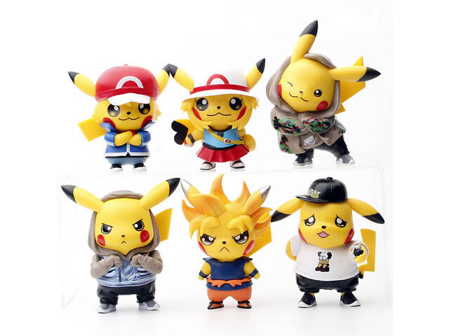 Набір фігурок Покемон Пікачу 6 шт 10 см - Фото 1