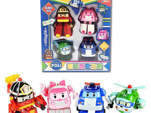 Набор фигурок Робокар Поли. Машинки-трансформеры Робокар Поли 4 шт. Игровые фигурки Robocar Poli