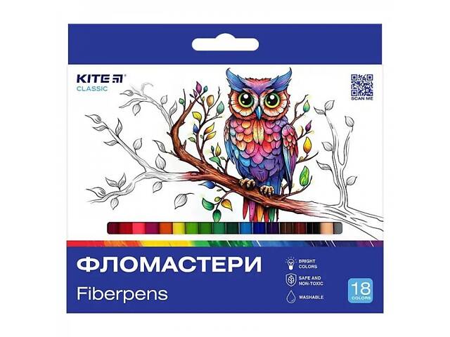 Набір фломастерів Kite K-448 18 кольорів - Фото 1