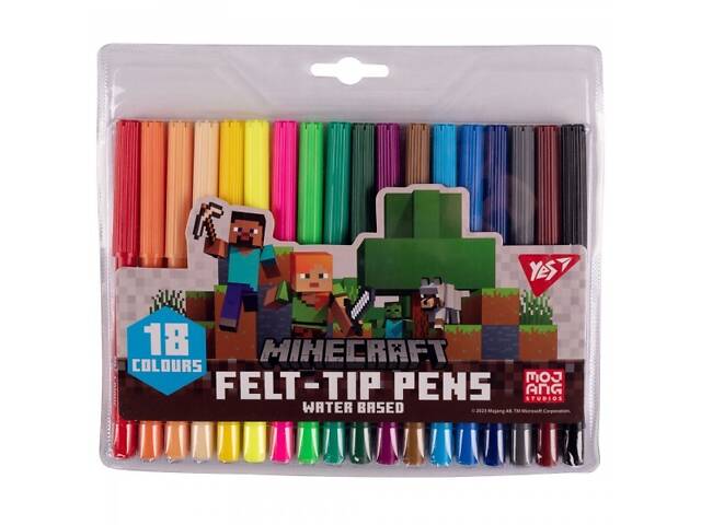 Набір фломастерів YES Minecraft 650549 18 кольорів - Фото 1