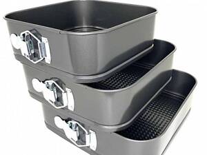 Набор форм для выпечки Unique UN-1704 металлические квадратные 3 предмета Black (3_03172)