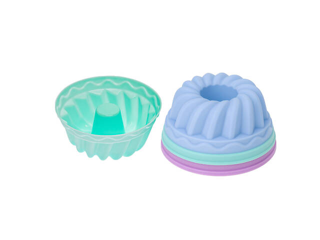 Набір форм силіконових для випікання кексів, мафінів, мінітортиків 6 шт Мікс - Фото 3