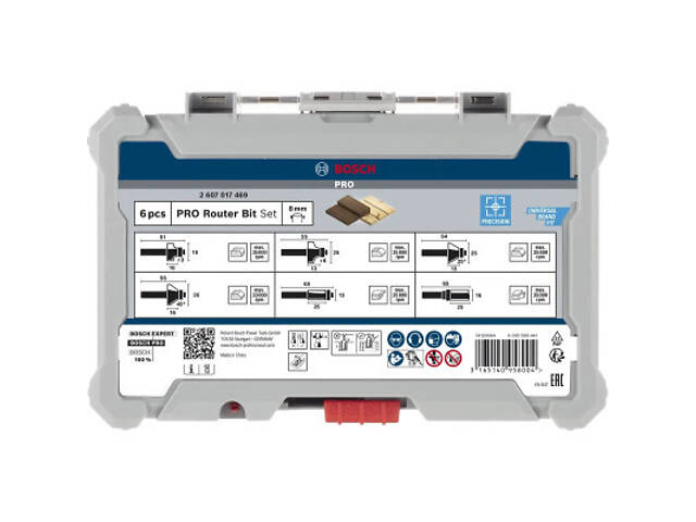 Набір фрез Bosch Professional кромочних фасонних, 8мм, 6шт (2.607.017.469) - Фото 4