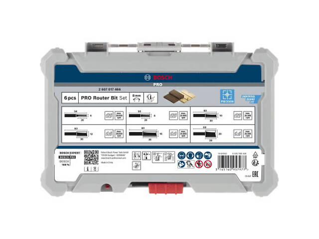 Набір фрез Bosch Professional пазових, 8мм, 6шт (2.607.017.466) - Фото 4