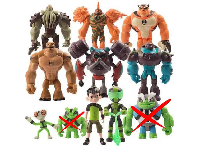 Набір фігурок Бен Тен, 9в1, 3-12 см — Ben10 - Фото 1