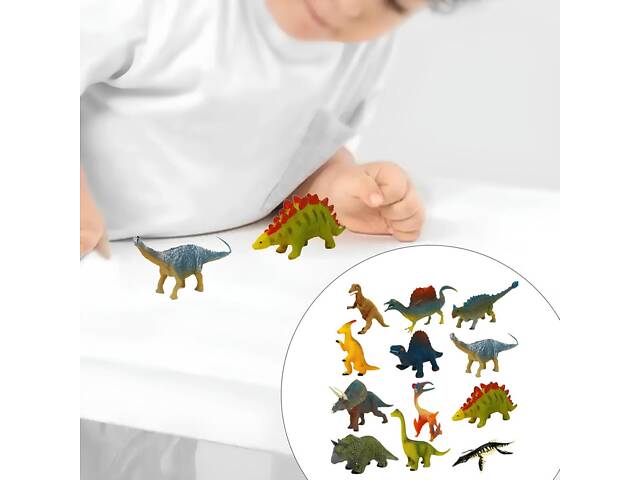 Набір фігурок Динозаври RESTEQ 12 шт — реалістичні іграшки для дітей, колекціонування та тематичних ігор - Фото 4