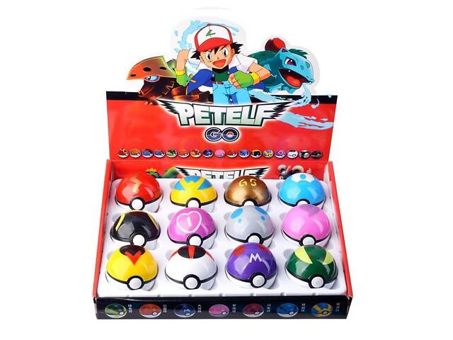 Набір фігурок Pokémon GO 12 шт — ігрові фігурки покемонів у покеболах, подарункова упаковка - Фото 1