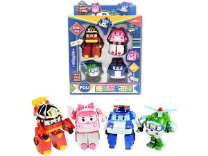 Набор фигурок Робокар Поли. Машинки-трансформеры Робокар Поли 4 шт. Игровые фигурки Robocar Poli