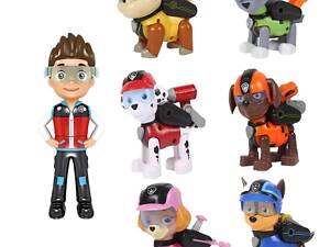Набор фигурок Щенячий патруль RESTEQ — 7 героев из мультфильма PAW Patrol, подвижные части, интерактивные