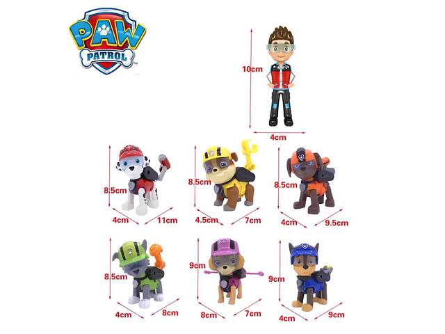 Набір фігурок Щенячий патруль RESTEQ — 7 героїв з мультфільму PAW Patrol, рухомі частини, інтерактивні елементи - Фото 6