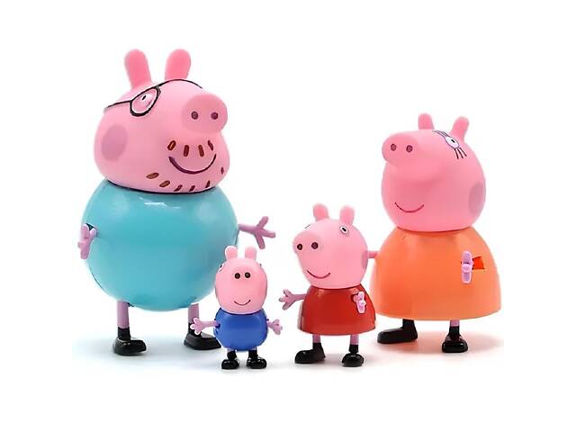Набір фігурок Свинка Пеппа RESTEQ, іграшки Peppa Pig, фігурки Свинка Пеппа і сім'я, ігрові фігурки для дітей - Фото 1