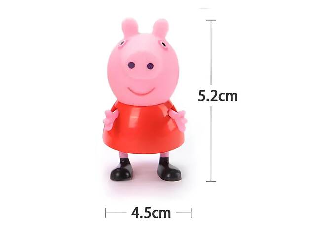 Набір фігурок Свинка Пеппа RESTEQ, іграшки Peppa Pig, фігурки Свинка Пеппа і сім'я, ігрові фігурки для дітей - Фото 2