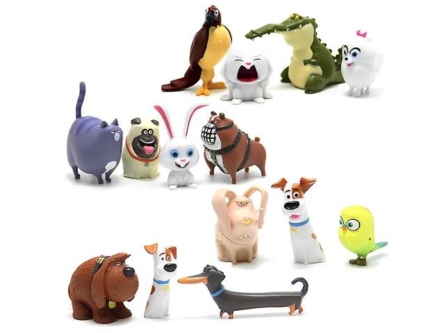 Набір фігурок Таємне життя домашніх тварин RESTEQ, Ігрові фігурки з мультфільму Таємне життя свійських тварин 14 шт, Іграшки The - Фото 1