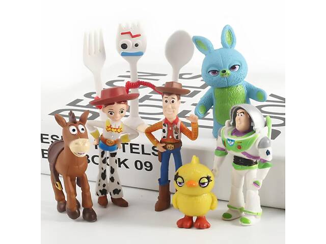 Набір фігурок Історія іграшок 4, Ігрові фігурки з мультфільму Toy Story 7 шт, Іграшка Вуді, Базз Лайтер, Джессі, Форкі. - Фото 1