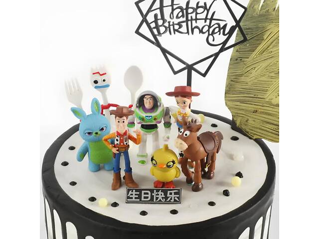 Набір фігурок Історія іграшок 4, Ігрові фігурки з мультфільму Toy Story 7 шт, Іграшка Вуді, Базз Лайтер, Джессі, Форкі. - Фото 8