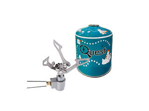 Набор газовая горелка BRS-3000T титановая + газовый баллон Quest 450г резьбовой бутановый