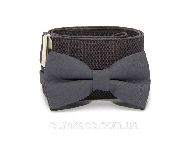 Набір Gofin темно-сірий однотонний підтяжки та метелик ABP-12008 - Фото 6