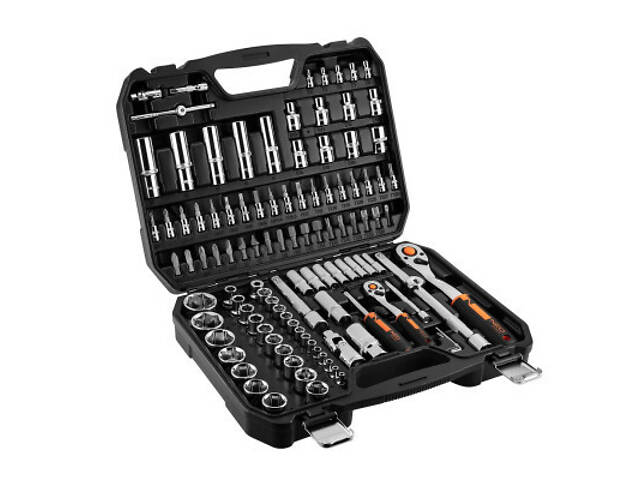 Набор головок Neo Tools 110шт, 1/2', 1/4', CrV, кейс (10-066) - Фото 1