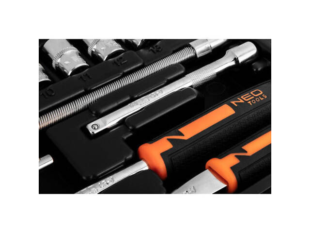 Набор головок Neo Tools 46шт, 1/4', CrV, кейс (10-004) - Фото 2