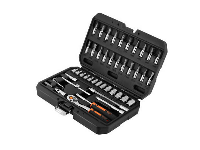 Набор головок Neo Tools 46шт, 1/4', CrV, кейс (10-004) - Фото 4