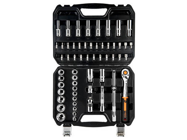 Набор головок Neo Tools 58шт, 1/2', CrV, кейс (10-042) - Фото 7