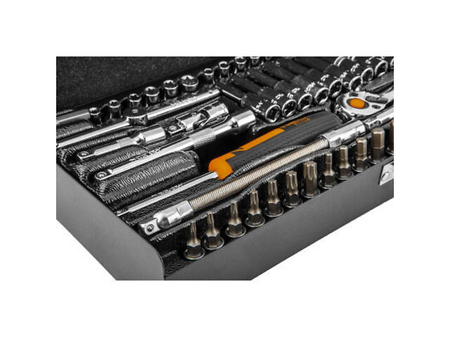 Набір головок Neo Tools 63шт, 1/4', CrV, металевий кейс (10-008) - Фото 4
