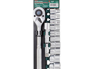 Набір головок з тріскачкою та подовжувачем 12пр. 1/2'' 6-гранні (10-15, 17, 19, 22, 24мм) Rock FORCE RF-012-5 MSA