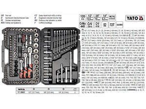 Набор головок торцевых YATO 1/4'' 3/8 1/2'' инструмент 120 штук YT-38801