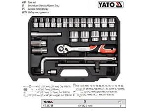 Набор головок торцевых YATO инструмента 1/2'' М10-32 25 штук YT-38741