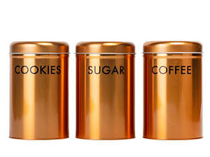 Набір із 3 жерстяних банок Мінімалізм 16х10 см 18909-002 (2) золото