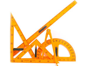 Набір з 5-ти великих вимірювальних предметів для креслення в школі