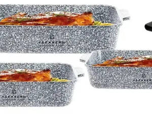 Набір жаровнів із 3-шаровим гранітним покриттям Edenberg EB-12130 3 предмети сірий