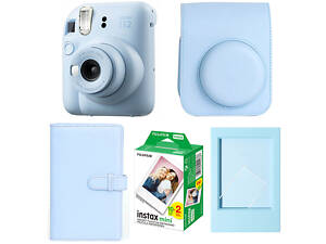 Набір камера Fujifilm Instax Mini 12/Фотопапір 20 шт/Чохол/Фотоальбом 108 фото/Фоторамка Голубий (2310363467)