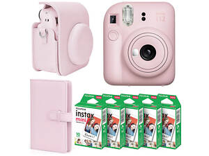 Набор камера Fujifilm Instax Mini 12/Фотобумага 50 шт/Чехол/Фотоальбом 108 фото Розовый (2310363472)