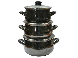 Набір каструль 6 предметів Bon Appetit чорний Interos 2234-А-70097