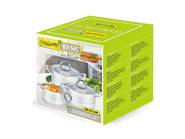 Набір каструль 6 предметів Maestro MR-3513-6M - Фото 2