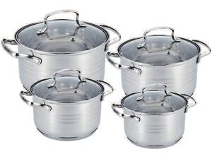 Набір каструль Benson BN-202 8 предметів сріблястий